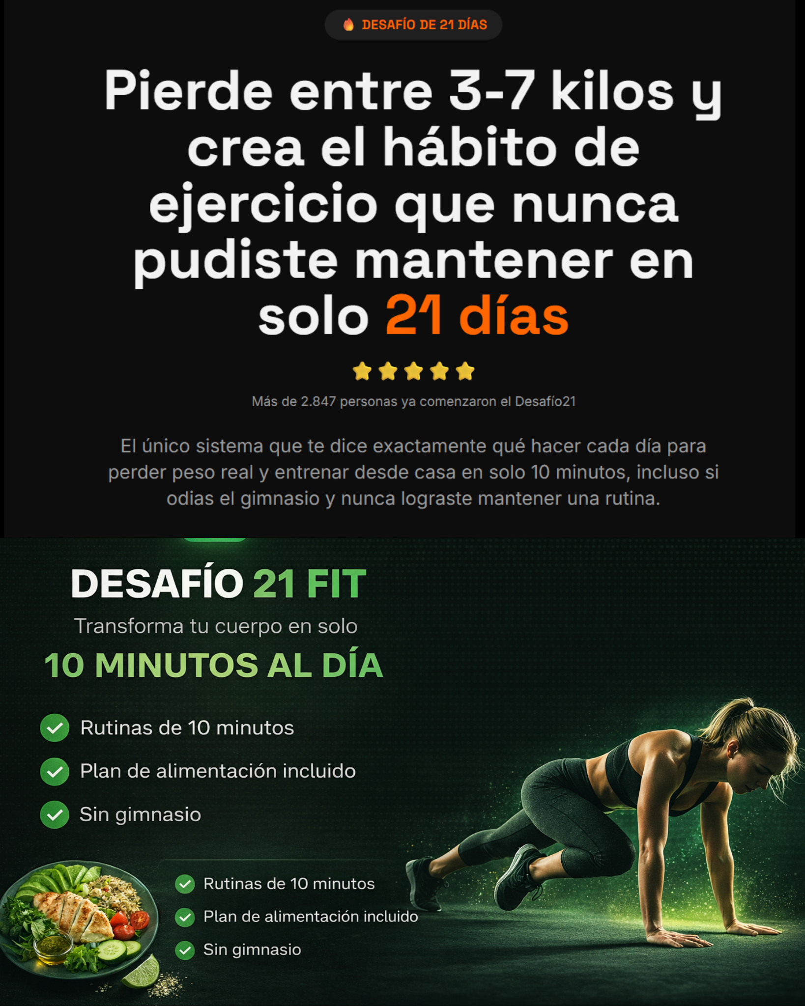 Desafío Fit 21: pierde hasta 7 kg y transforma tu cuerpo en solo 21 días